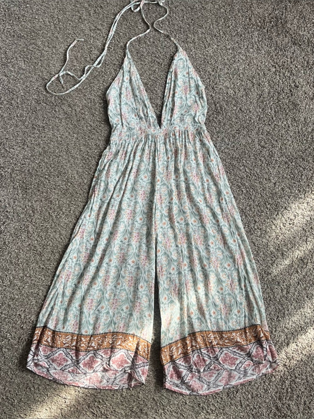 Faithfull the Brand Medium Palazzo Jumpsuit Gypsy Ibiza Boho Hippie Modernism